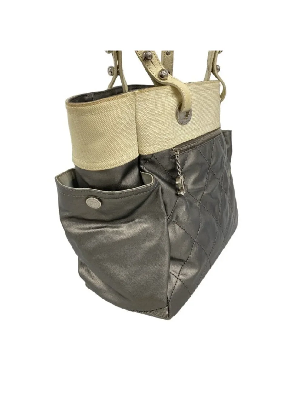 Chanel Tote Paris Biarritz Leather Silver Beige - Picture 2 of 10